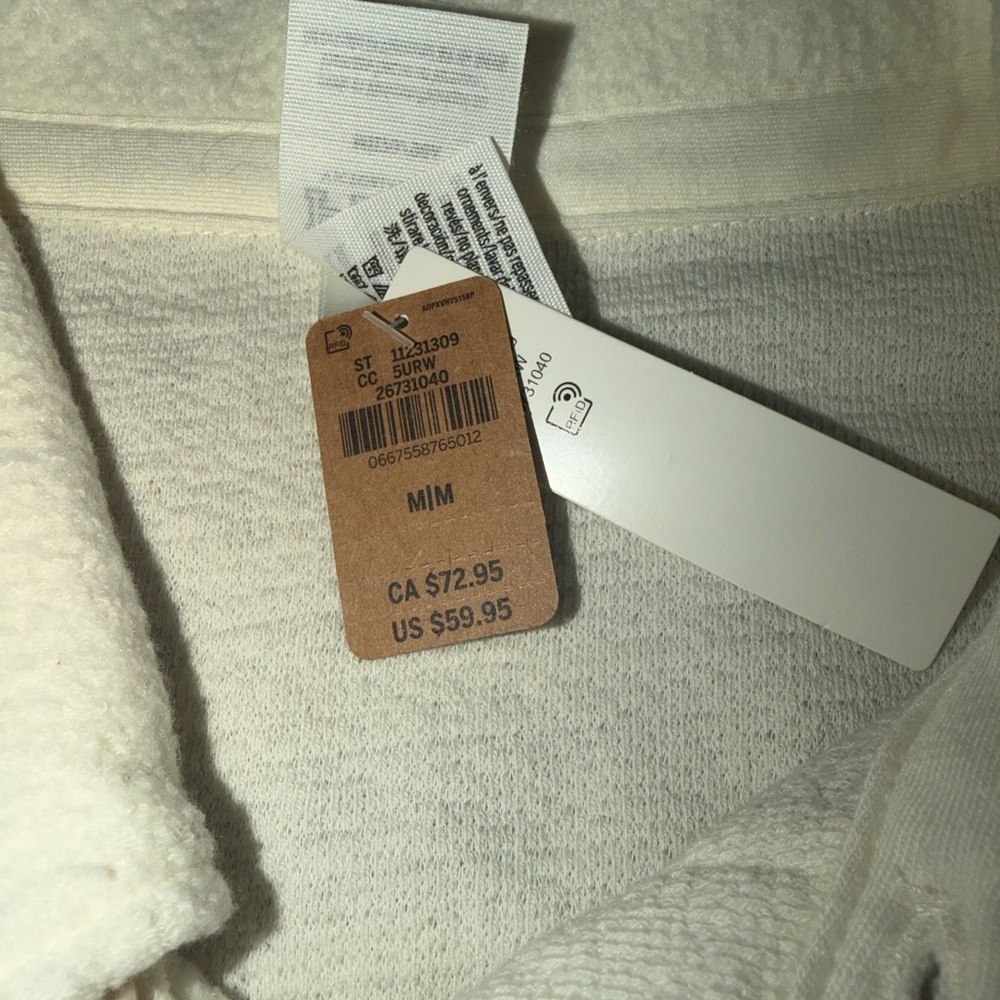 PINK Victoria's Secret Cream Button-Up Cozy Top